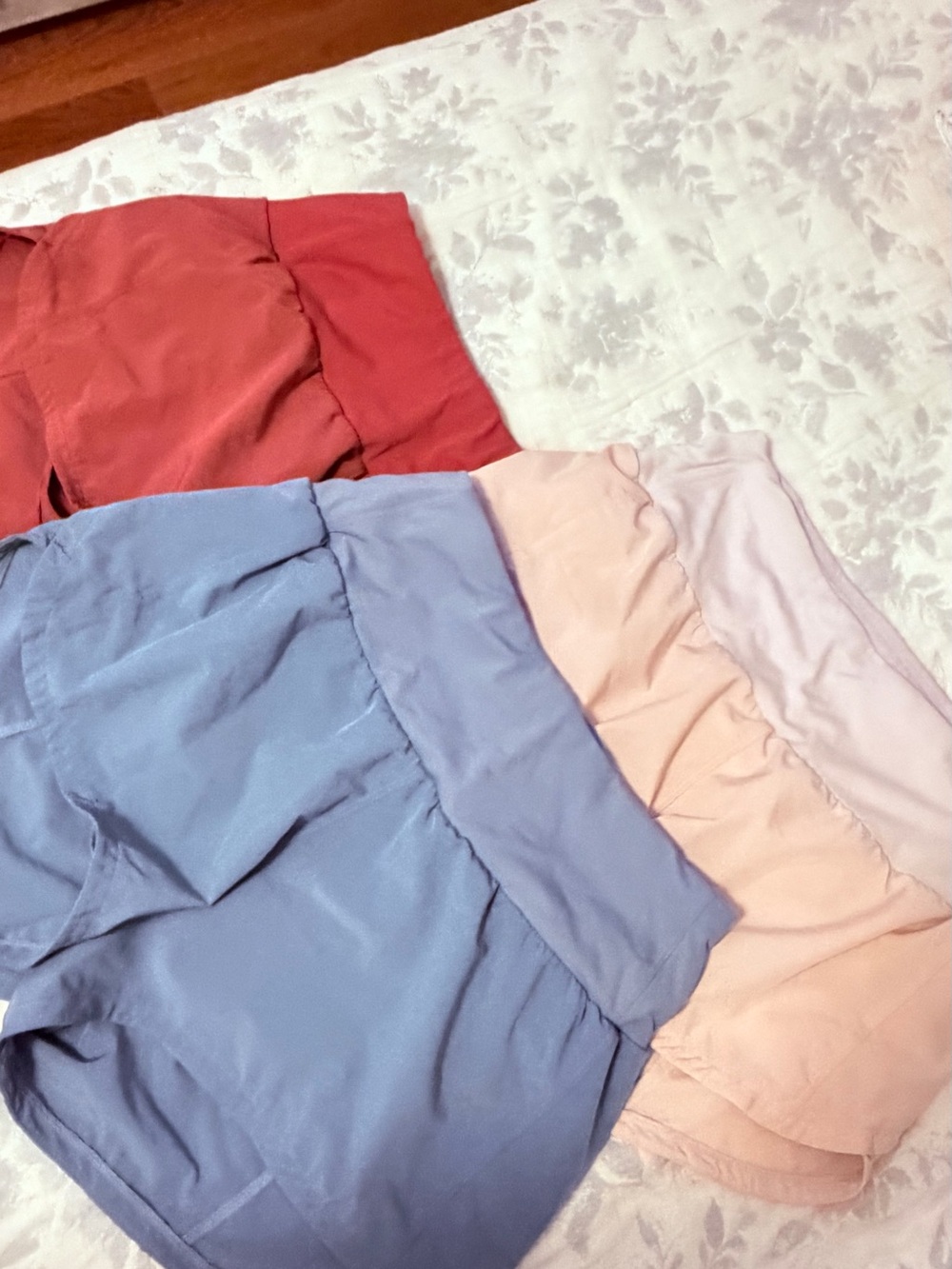 Girls Elastic-Waist Soft Short SET OF 3 - Blue, Peach, Marron